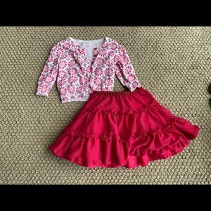 Hanna Andersson sweater and twirl skirt size 90